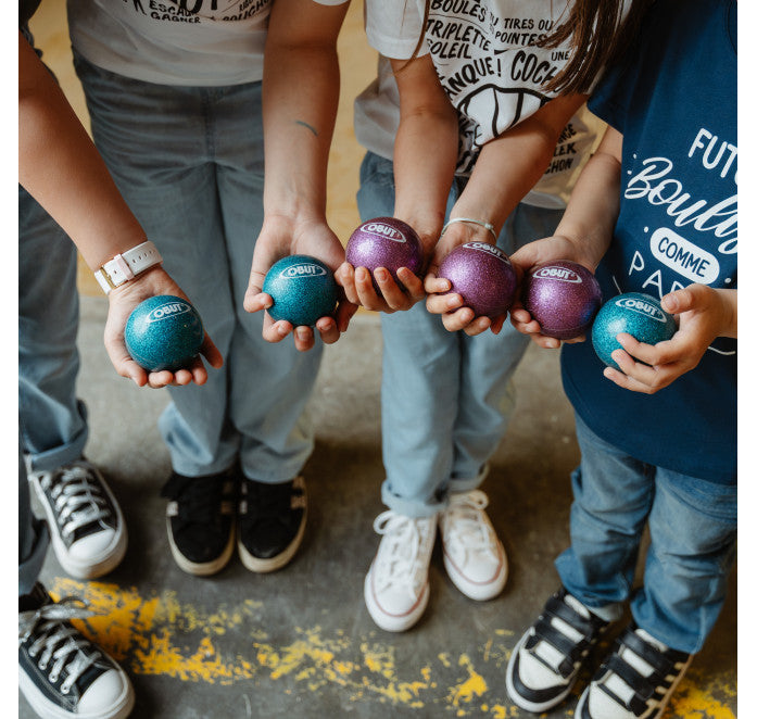 Boules Obut Enfant Indoor Outdoor bleu pailleté